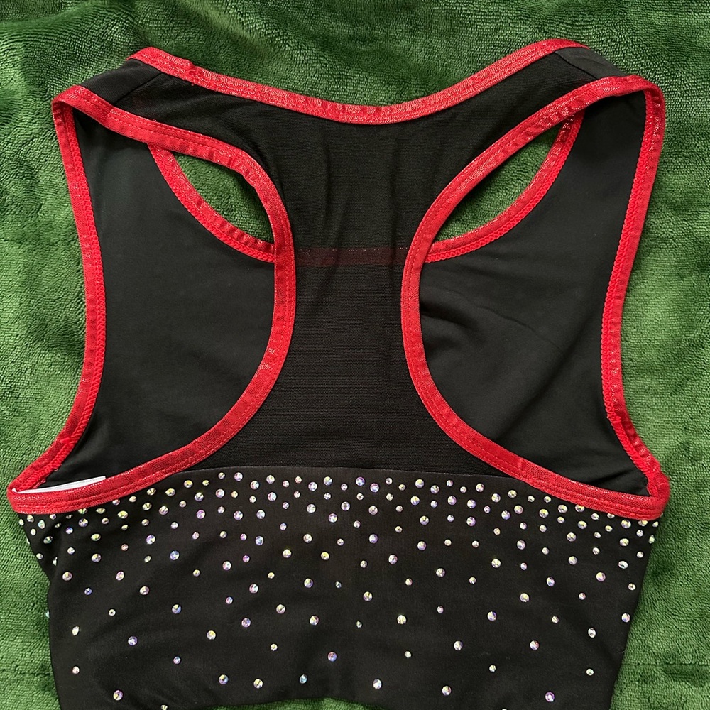 Navarro Cheer Crop Top - Black and Red - Picture 3 of 4